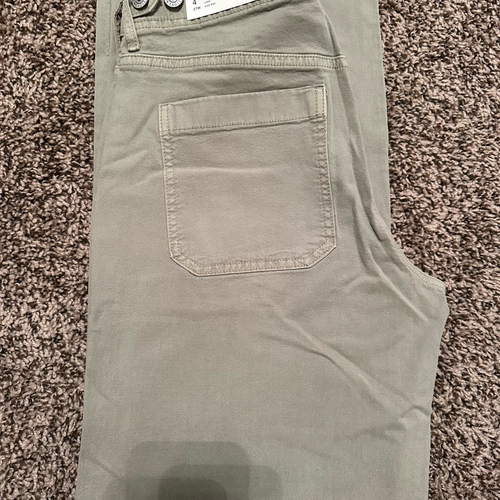 American Eagle Outfitters Women's Wide Leg Pants in Olive - Picture 3 of 5